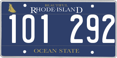 RI license plate 101292