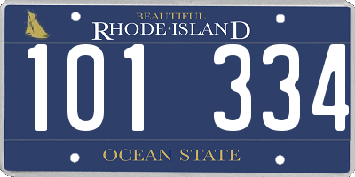 RI license plate 101334