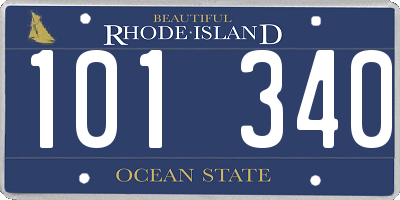 RI license plate 101340