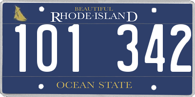 RI license plate 101342