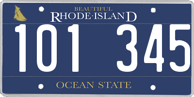 RI license plate 101345