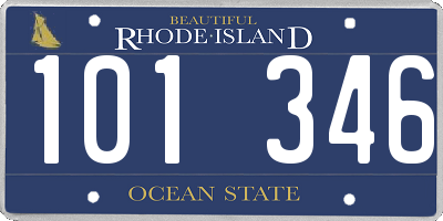 RI license plate 101346