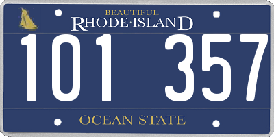 RI license plate 101357