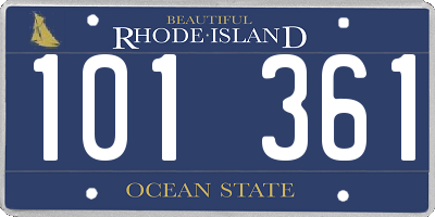 RI license plate 101361