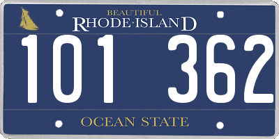 RI license plate 101362