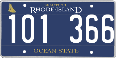 RI license plate 101366