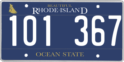 RI license plate 101367