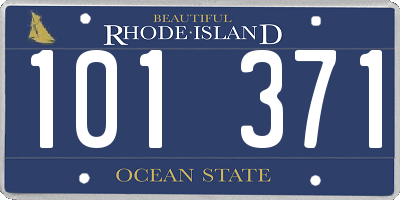 RI license plate 101371