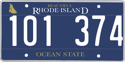 RI license plate 101374