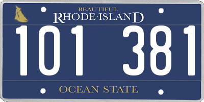 RI license plate 101381