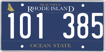 RI license plate 101385