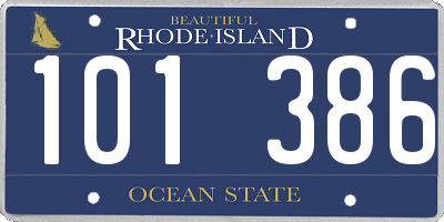RI license plate 101386