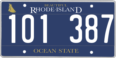 RI license plate 101387