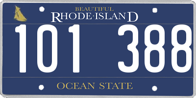 RI license plate 101388