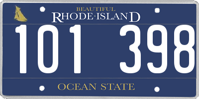 RI license plate 101398