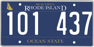 RI license plate 101437