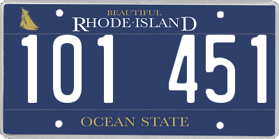 RI license plate 101451