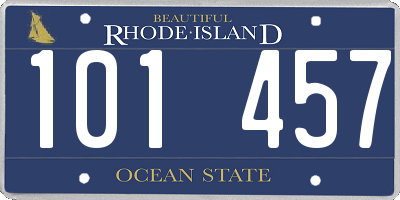 RI license plate 101457