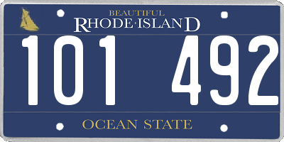 RI license plate 101492