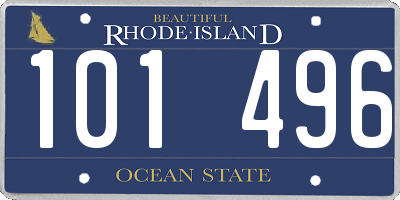RI license plate 101496