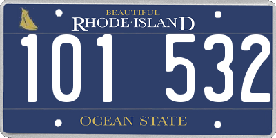 RI license plate 101532
