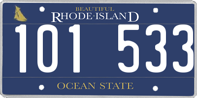 RI license plate 101533