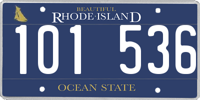 RI license plate 101536