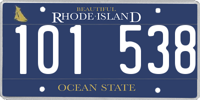 RI license plate 101538
