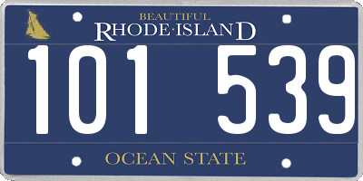 RI license plate 101539