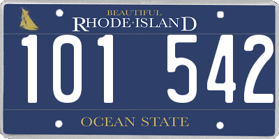 RI license plate 101542