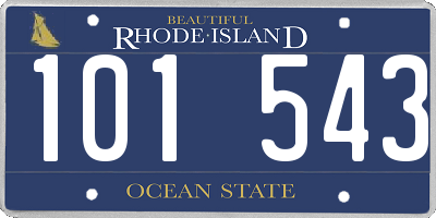 RI license plate 101543