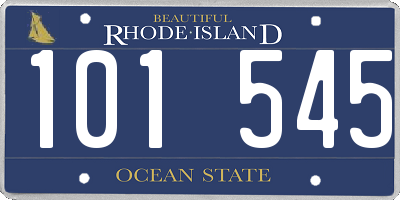 RI license plate 101545