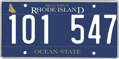 RI license plate 101547