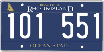 RI license plate 101551