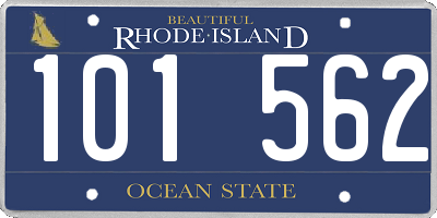 RI license plate 101562