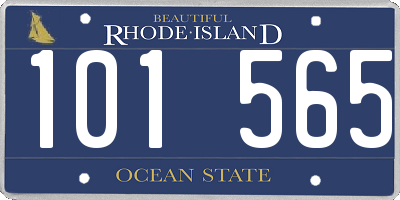 RI license plate 101565