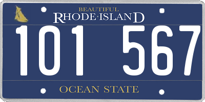 RI license plate 101567