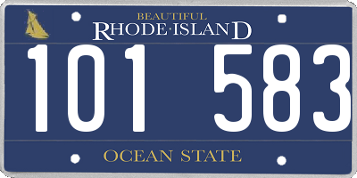 RI license plate 101583