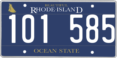 RI license plate 101585