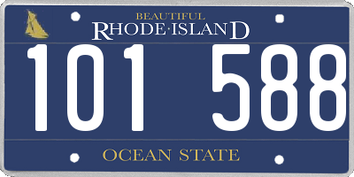RI license plate 101588