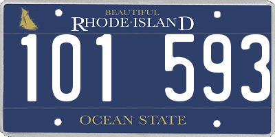 RI license plate 101593