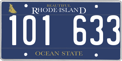 RI license plate 101633