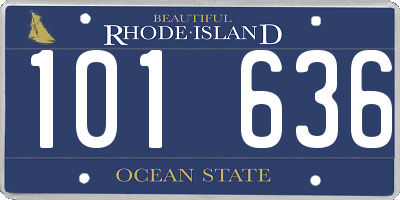 RI license plate 101636