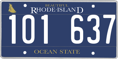 RI license plate 101637