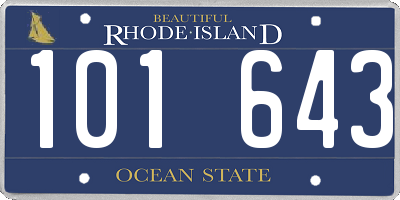 RI license plate 101643