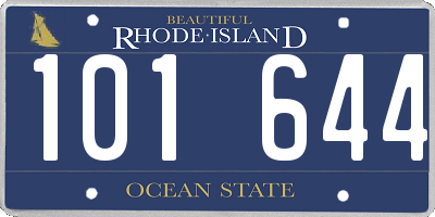 RI license plate 101644