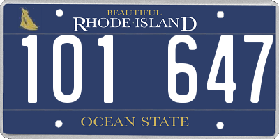 RI license plate 101647