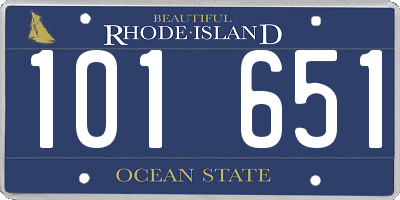 RI license plate 101651