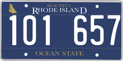 RI license plate 101657