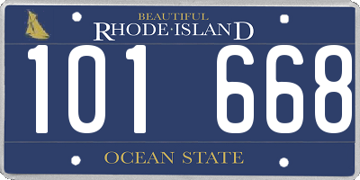 RI license plate 101668